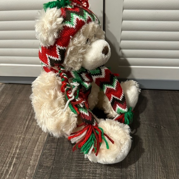 Pier 1 Imports "Sammy " 13" Plush Stuffed Teddy Bear Winter Hat Scarf Cuddle Toy - Picture 4 of 7